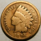 1891 Indian Head Cent Penny  Actual Coin Pictured- Cleaned