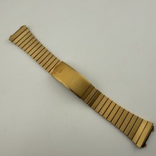 Seiko Gold Tone 22mm End Gold Tone Bracelet Watch Band Fold Over Clasp