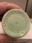 Vintage US-Made  4” Green Ceramic Drinking Glass Juice Tumbler Flawless — photo 3