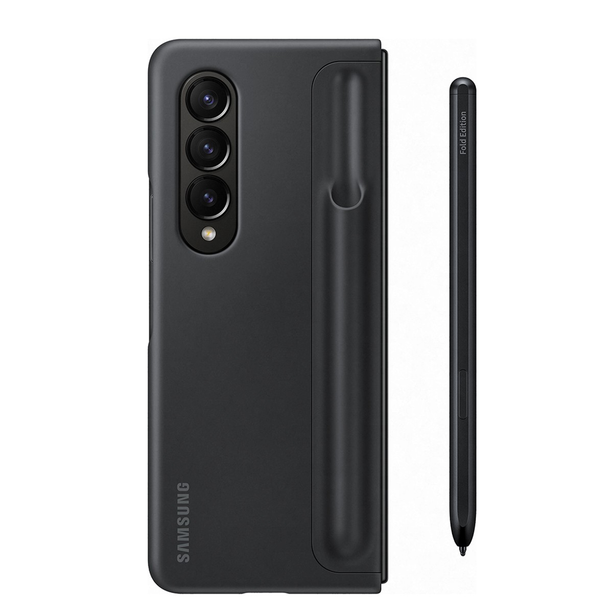 Coque silicone Galaxy Z Fold 4 antichoc avec porte stylet S Pen noir