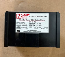 NSI Connector Bloks AM-R1-R1 500 MCM Wire Terminal Power Block Gang NEW NO BOX