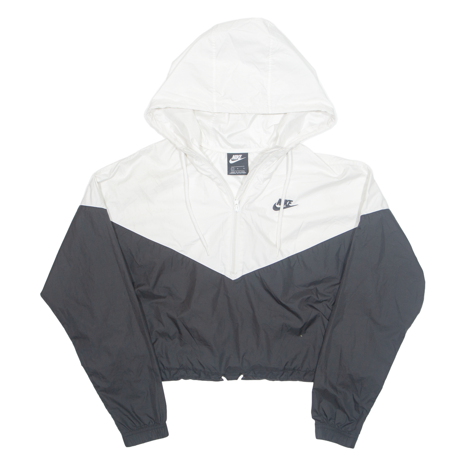 SACAI X NIKE NIKE Giacca a vento donna cropped 1 2 zip nera con cappuccio colorblock L