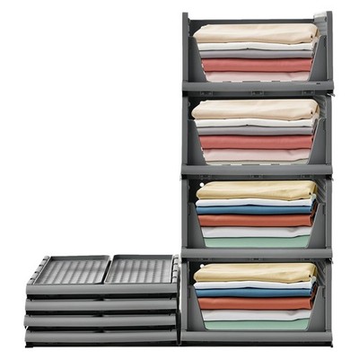 RMAN Kleiderschrank Organizer 4 Stück Schrank Organizer Stapelbare Schubladenbox