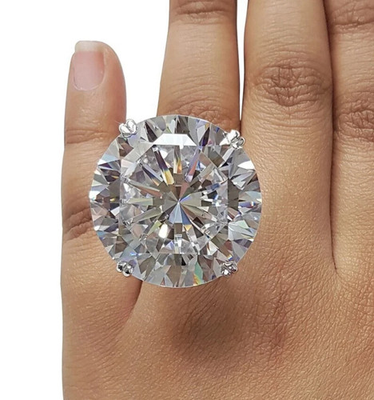 #ad #ad RARE 27.40 Ct Certified White Treated Diamond Solitaire Ring In 925 Silver $314.99