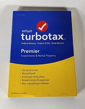 Turbotax Premier 2018 Investments Rental Property Mac/Win NEW Sealed CD/Download