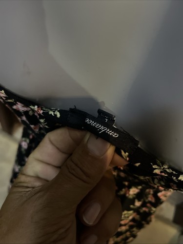 Vestido largo Ambiance para mujer talla L negro con flores - Imagen 4 de 4