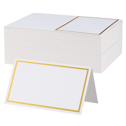 106 Pcs Place Cards with Gold Foil Border, Paper Name Place Cards for Table S...
