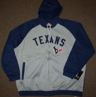 Houston TEXANS NFL 2 Color Full Zip Hoody with Sewn Logo & Lettering 5X