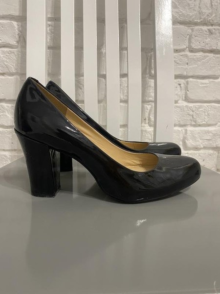 Women Clarks Heels Black Leather 39.5 #1PN5