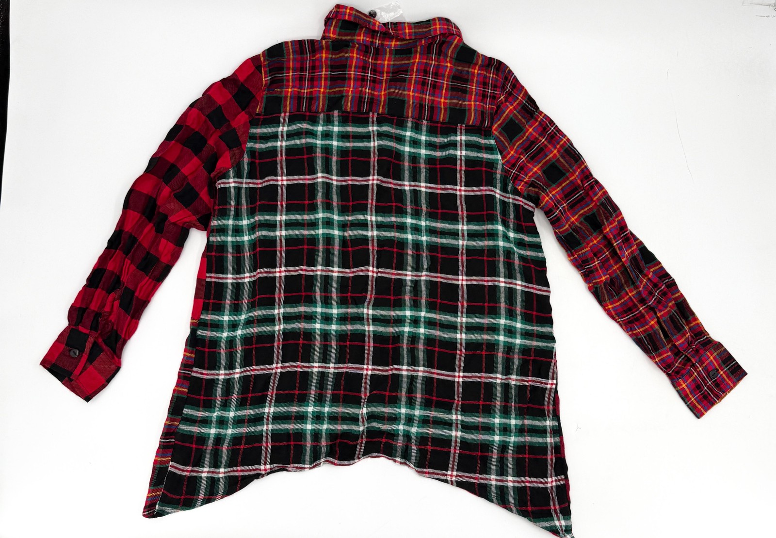 Blair Shirt Womens Large Patchwork Plaid Rayon Bu… - image 2