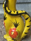 Vintage 1960’s Mid Century Modern Ceramic Yellow Whimsy Floral Cat Figurine 17” — photo 7