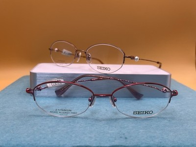 2 Seiko Titanium Light Weight Eyeglass Frames. Same Model. Great  Back Up 52-17