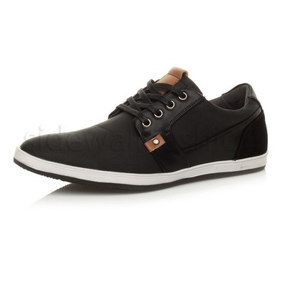 Herren Schnürschuhe Flach Leger Kontrast Plimsoles Niedrig Turnschuhe Pumps Schuhe Größe