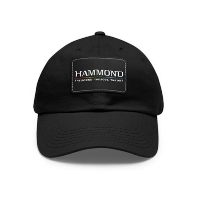 New Hammond Organ Logo Dad Hat w/ Leather Patch 