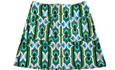 Maeve by Anthropologie Mini Skirt Women's M Blue Green Geometric Zip Back Pocket