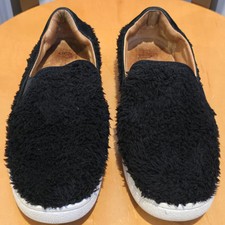 UGG Ricci Casual Slip-On Shoes Sneakers Shearling Women s Size 7 Black Leather