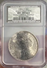 1884 O Morgan Silver Dollar $1 - Binion Collection - NGC NCS Conservation Holder