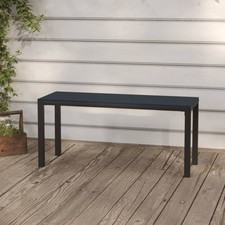 Garden Bench 110 cm Steel and WPC Black vidaXL