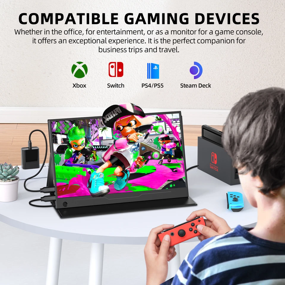 EVICIV Tragbarer Monitor Touchscreen 14 Zoll 1080P Mobiler Display Typ C USB C A - Bild 2 von 4