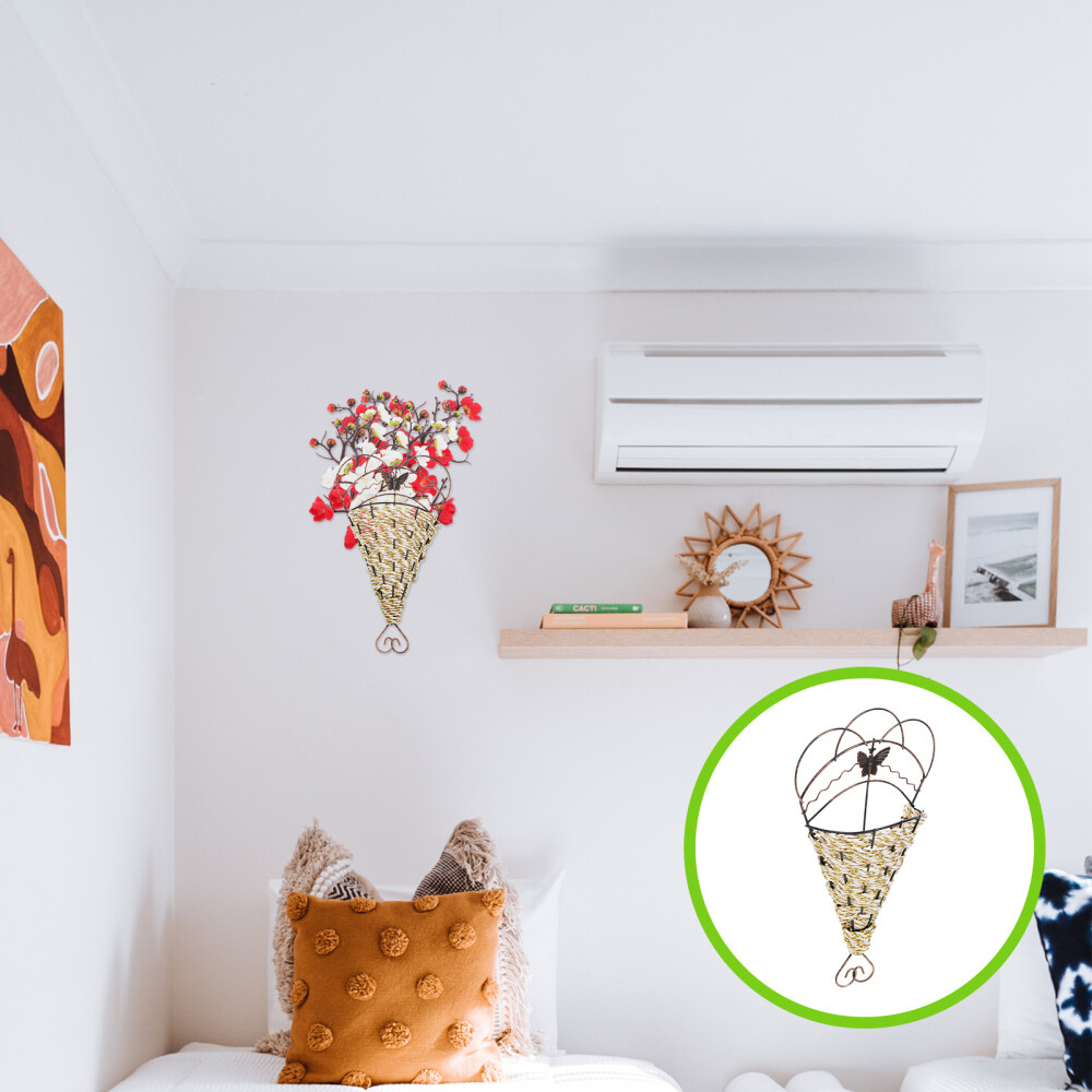 Wall Flower Basket Rustic Farmhouse Door Basket Outdoor Wall Hanging