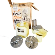 vtg Oster FoodCrafter Slicer Shredder Salad Maker, 3 Blades Harvest Yellow w box