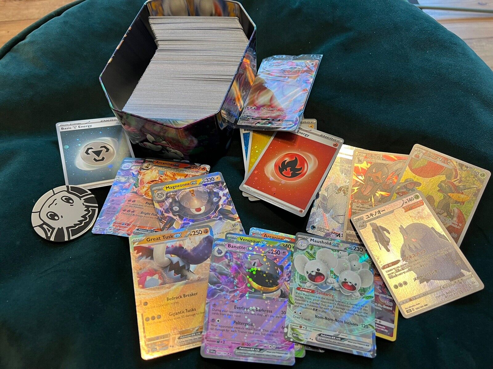 Mixed Pokemon Cards In Tin