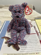 USA the Bear Ty Beanie Baby (4287) RARE MINT 2000 (See Tags ) 