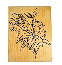 Vintage Great Impressions Lily Flower Iris Bouquet Rubber Stamp K41