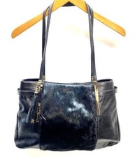 Wilson Leather Bag With Fur Detailed Front And Gold Hardware Black 1974222