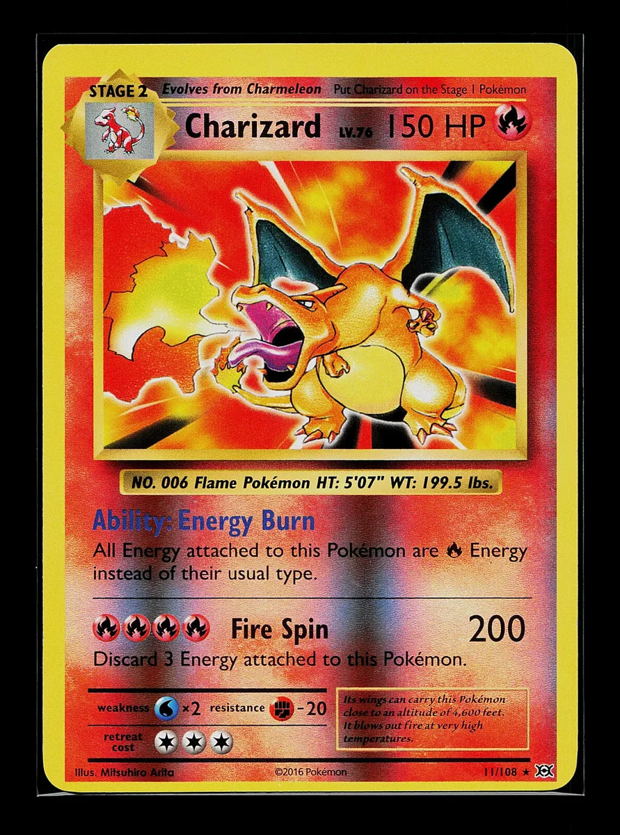  Pokemon - Charizard (11/108) - XY Evolutions - Holo