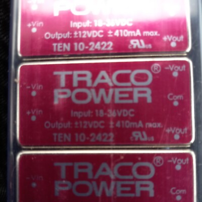 Traco Power TEN 10-2422 Input 18-36VDC Output +/- 12VDC  +/-410 mA max.(A7)