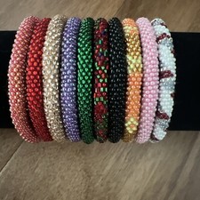 10 SET - Bracelet- Made in NEPAL - 100 Handmade seed beaded Bangle Gift Random