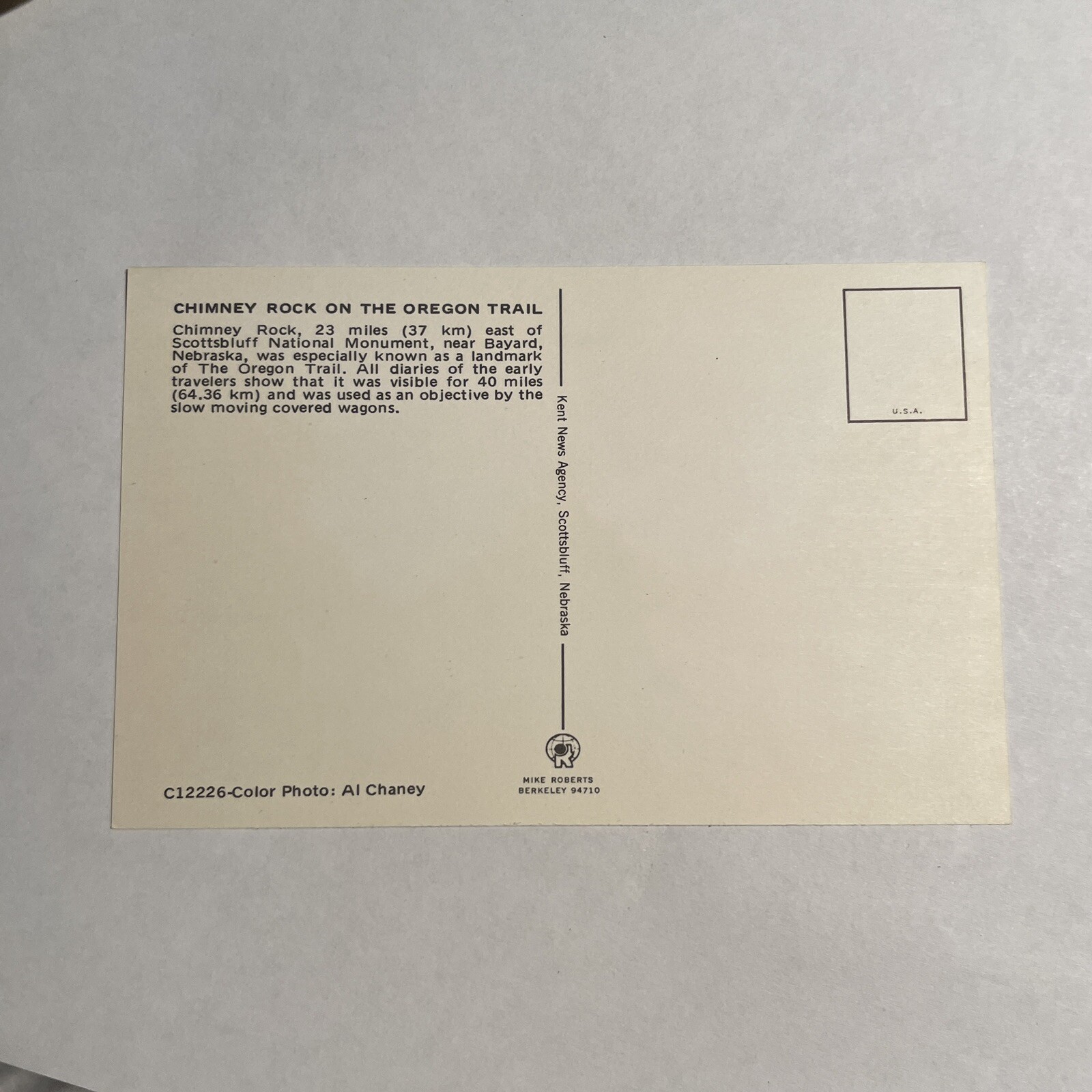 Postcard Chimney Rock Scottsbluff National Park Bayard Nebraska on