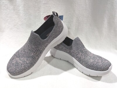 Skechers Go Walk Flex Sky Breeze Charcoal/Pink Slip On Shoes