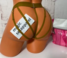 VICTORIAS SECRET LUXE XS S L XL ADJUSTABLE BRAZILIAN PANTY LOGO STRAPPY CAGED