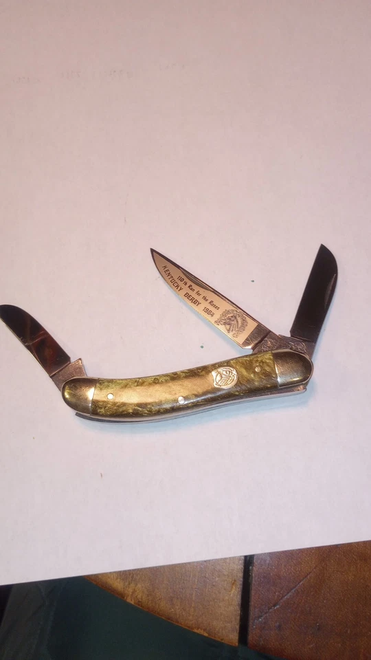 Bulldog Brand S&D 1984 110th Kentucky Derby Serpentine Stockman Gold Dust Knife - Image 3 of 4