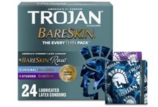 Trojan BARESKIN Lubricated Condoms Latex  Male Protection Ultra Thin Snug Fit