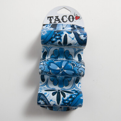 Prepara Blue Floral Talavera Style Melamine Taco Holder NWT