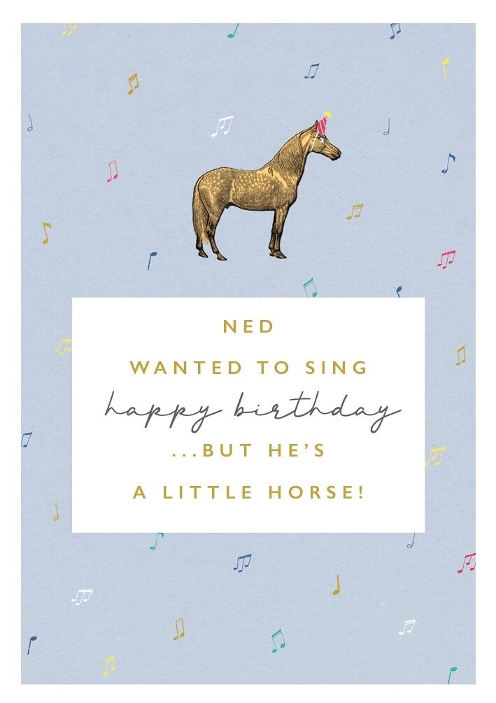 Little Horse Happy Birthday Card - The Art File Greeting Card Made in the UK