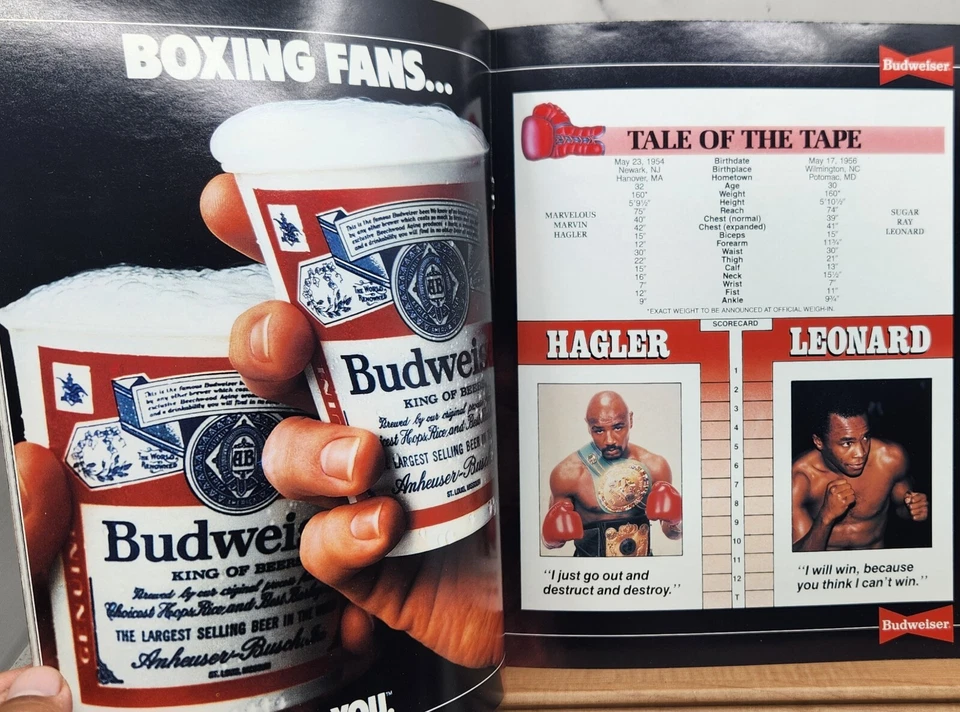 Hagler Vs. Leonard: the Super Fight-World Middleweight Championship Program - Image 3 of 4