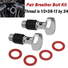 Chrome Head Breather Bolts Kit For Harley Evo Sportster Dyna Touring BOBBER Pair