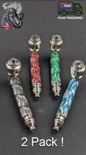 2 Pack: 3.25" Metal Tobacco Smoking Pipe Portable + 5 FREE Screens!