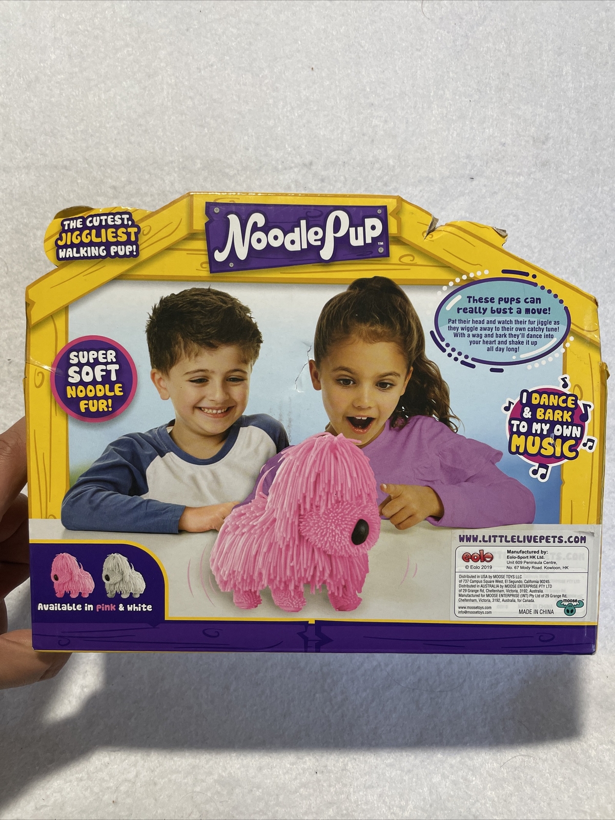 little live pets noodle pup white