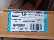 Blue 12 AWG STRANDED WIRE - 500 FT(x4) 600V THHN OR THWN-2