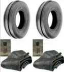 TWO New 4.00-19 Tri-Rib 3 Rib Front Tractor Tires & Tubes 8N 9N Ford H/D