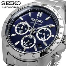 Seiko Spirit SBTR011 Chronograph Blue Dial Men's Watch NEW in Box