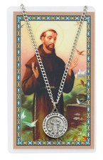 St. Francis of Assisi Medal Necklace with a Laminated Prayer Card
