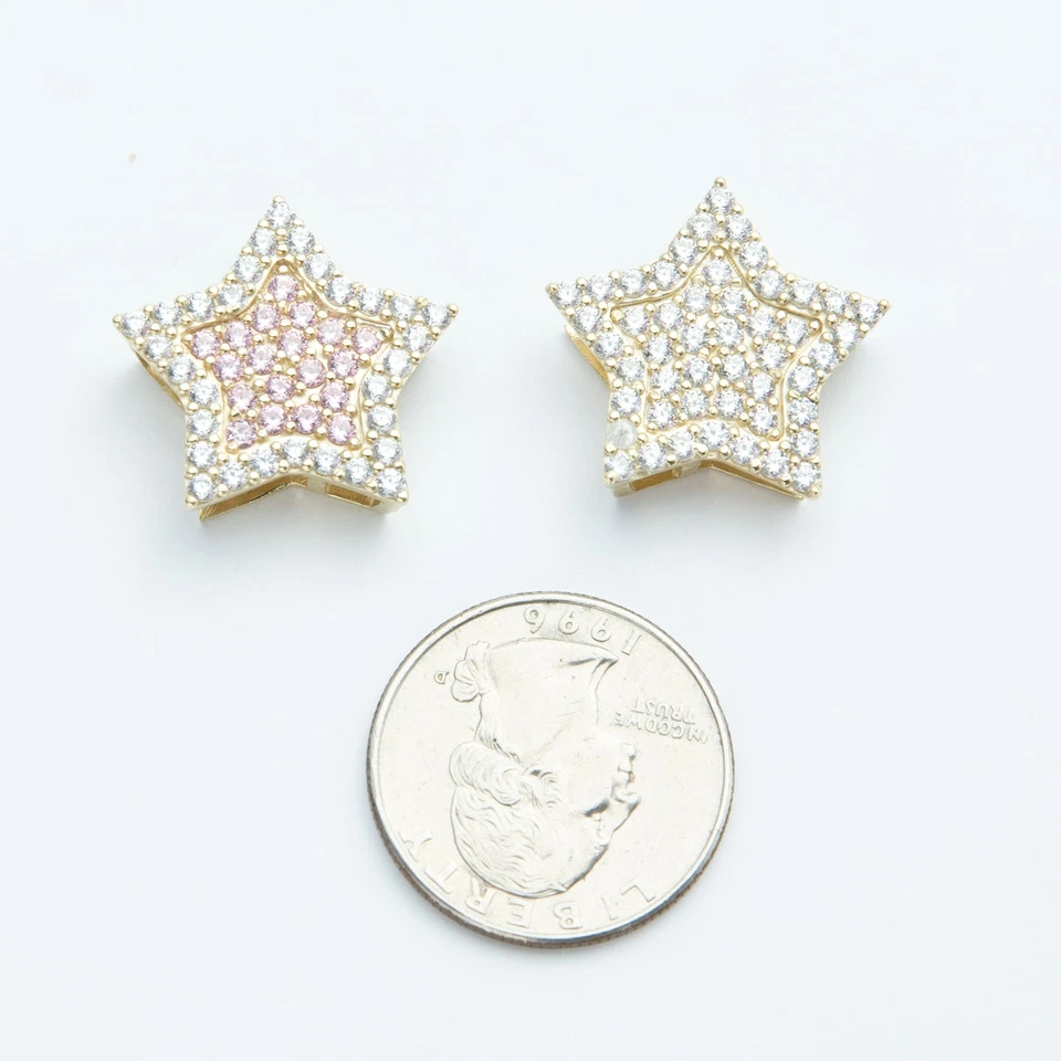 Colgante De Estrella Colorido Brillante De Oro Sólido De 10K Oro Amarillo - Imagen 4 de 4