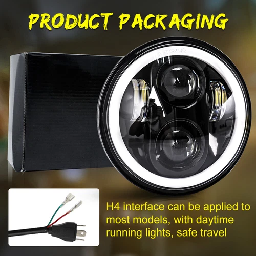 4pc 5.75" LED Headlights High Low Halo DRL H5001 H5006 For Buick Electra Wildcat - Picture 14 of 21