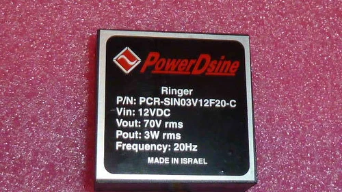 New RINGING GENERATOR PCR-SIN03V12F20-C BLACK PowerDsine 3W 12VDC TO 70V 20Hz